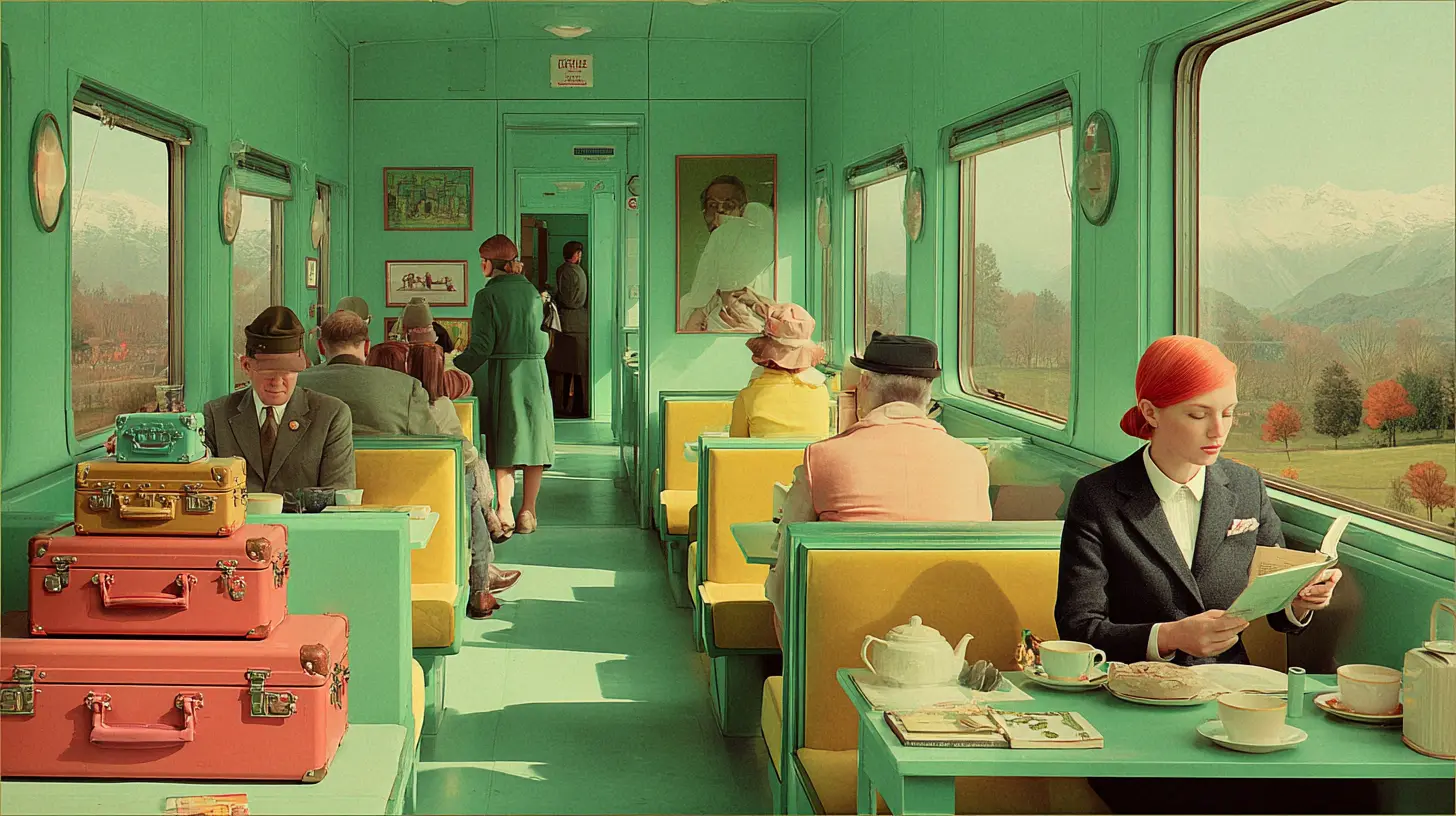 Midjourney image in Wes Anderson style