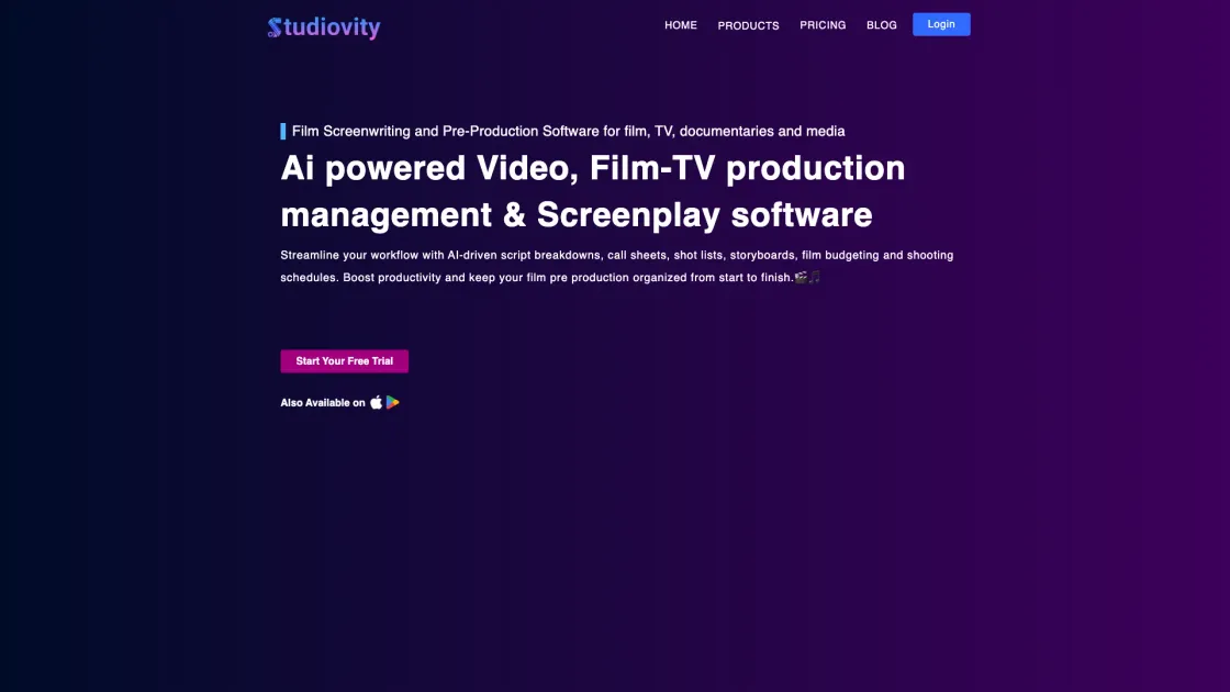 Studiovity screenshot